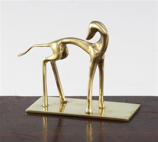 Hagenauer. A brass model of a dog, 4.25in.